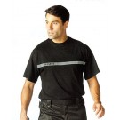 Tee-shirt sécurité noir avec broderie sur bande refléchissante