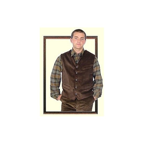 Gilet Homme Vintage En Velours - Sans Manches Col Montant - Style Rétro - Pantalon En Cuir (Optionnel)