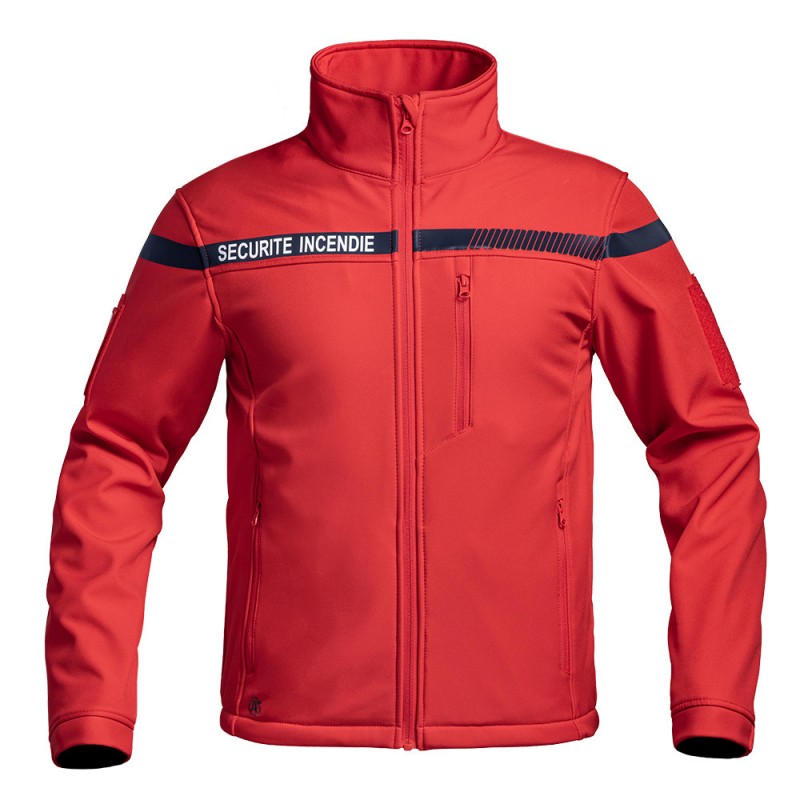 Veste Softshell SÉCU-ONE Sécurité Incendie rouge