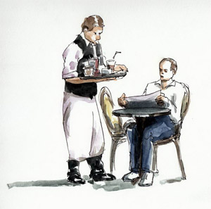 Tenue garçon de café parisien
